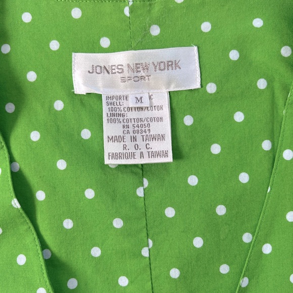 Jones New York Sport Vintage Green Polka Dot Cotton Vest - Picture 8 of 8
